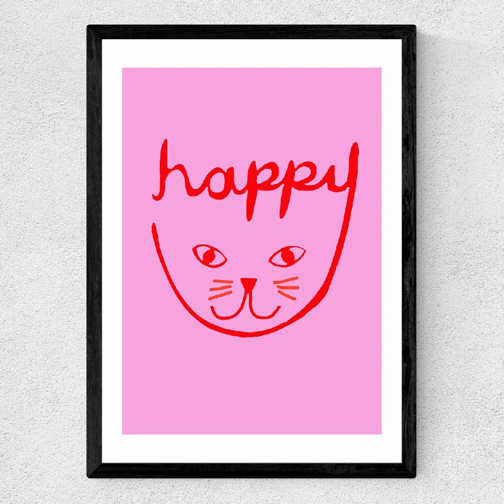 East End Prints Happy Cat