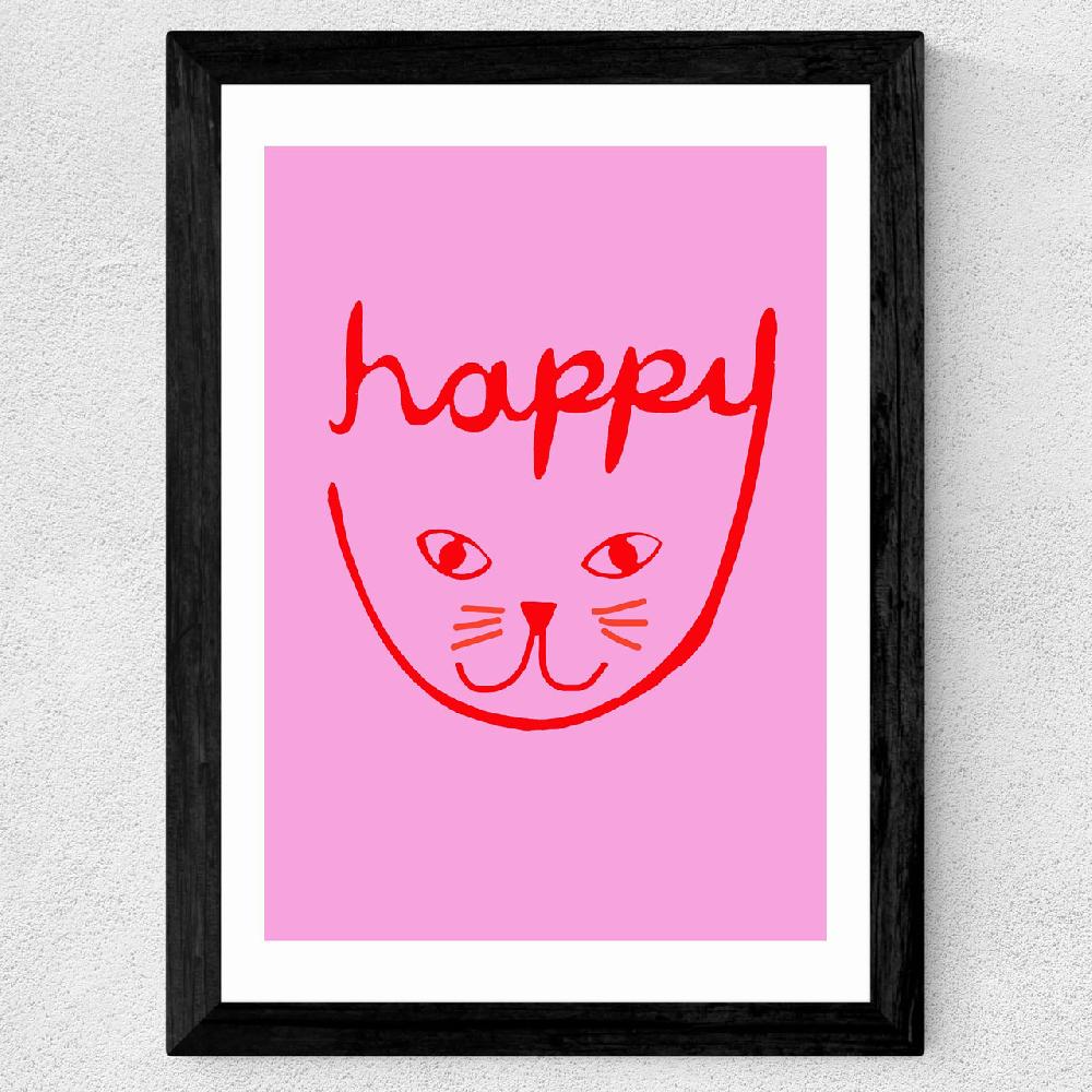 East End Prints Happy Cat