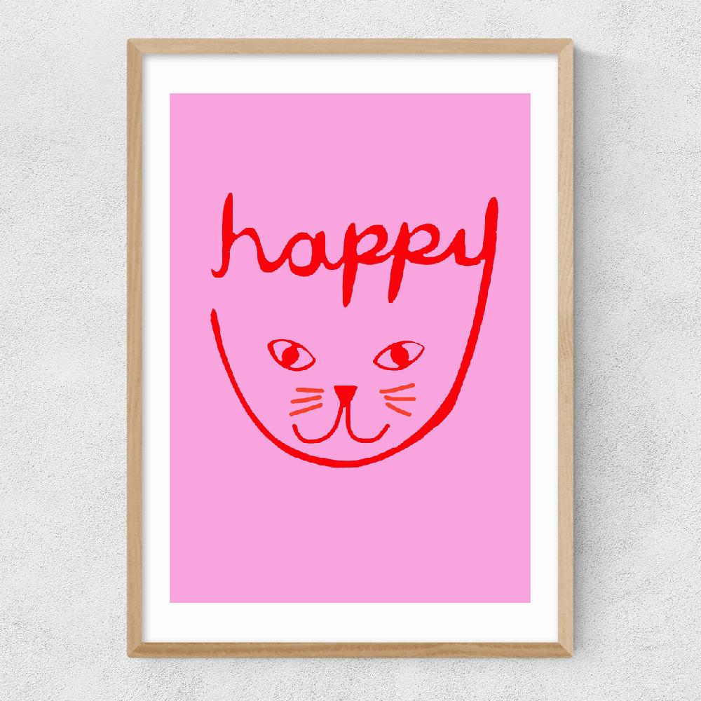 East End Prints Happy Cat
