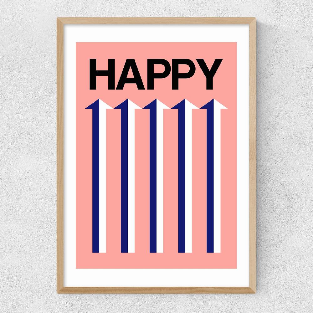 East End Prints Happy Pink