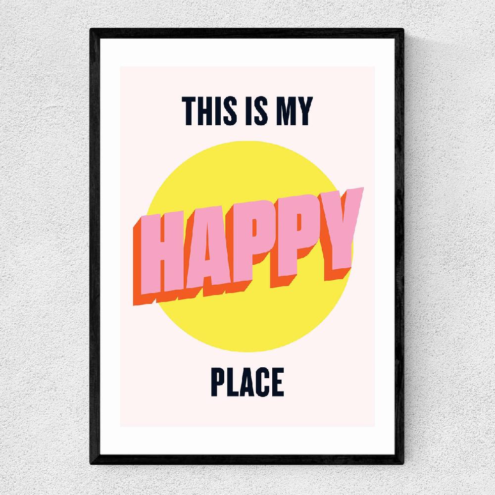 East End Prints Happy Place By HollieGraphik