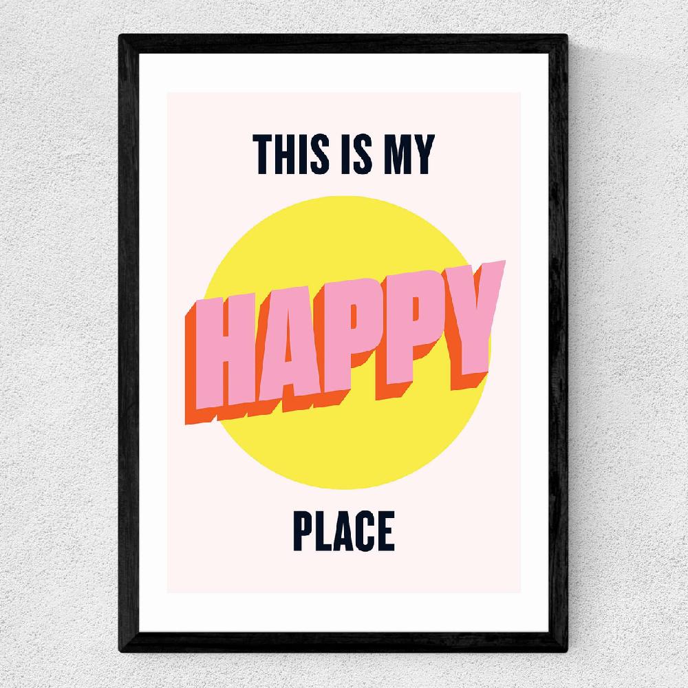 East End Prints Happy Place By HollieGraphik