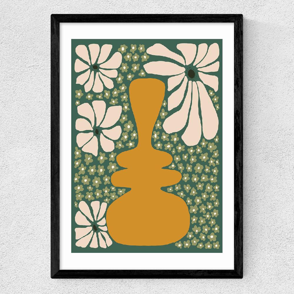 East End Prints Happy Retro Flower Vase II