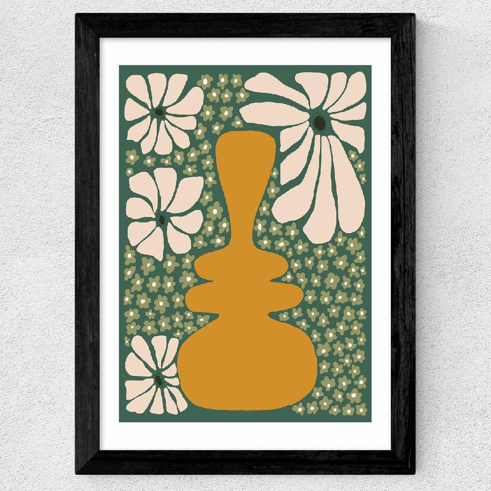 East End Prints Happy Retro Flower Vase II