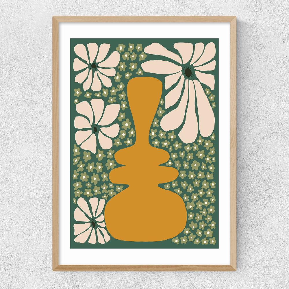 East End Prints Happy Retro Flower Vase II