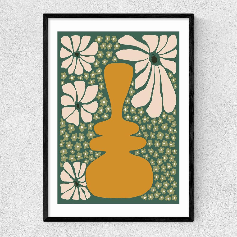 east end prints Happy Retro Flower Vase II