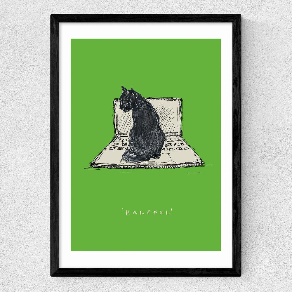 East End Prints Helpful Cat