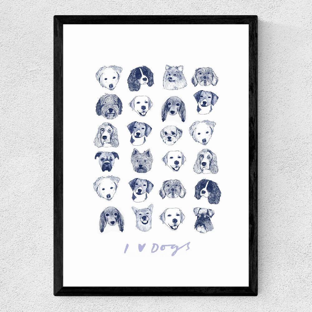 East End Prints I Love Dogs