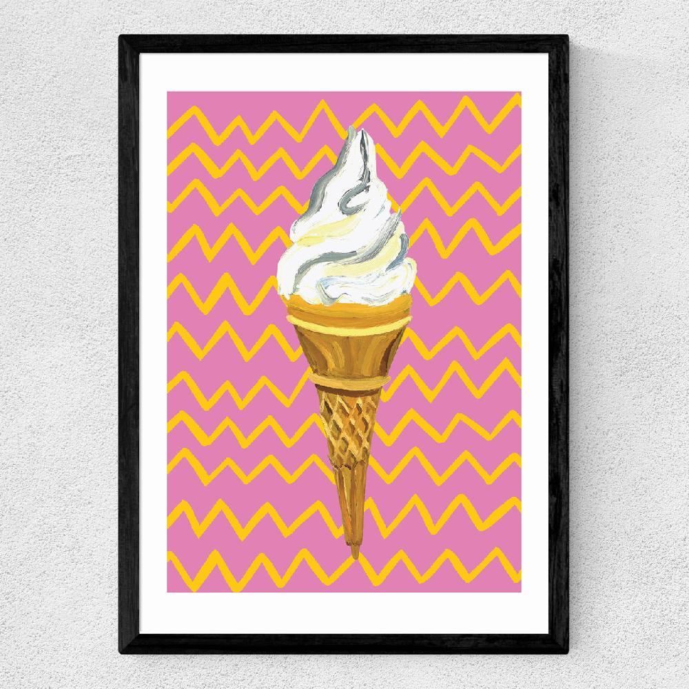 East End Prints Ice Cream Pink Zigzag