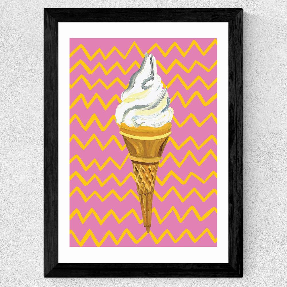 East End Prints Ice Cream Pink Zigzag