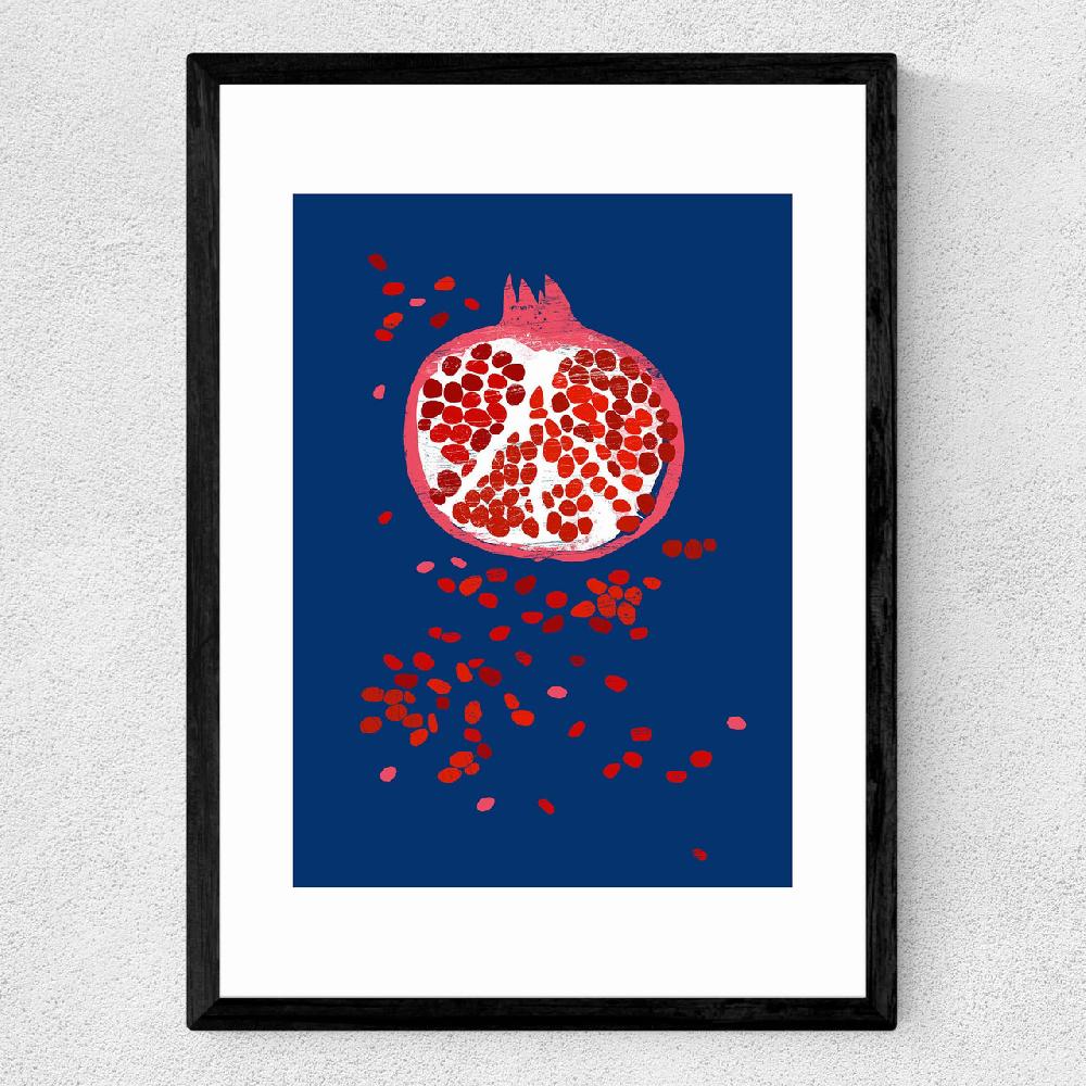 East End Prints Indigo Pomegranate