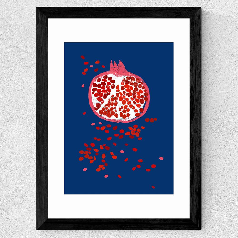 East End Prints Indigo Pomegranate