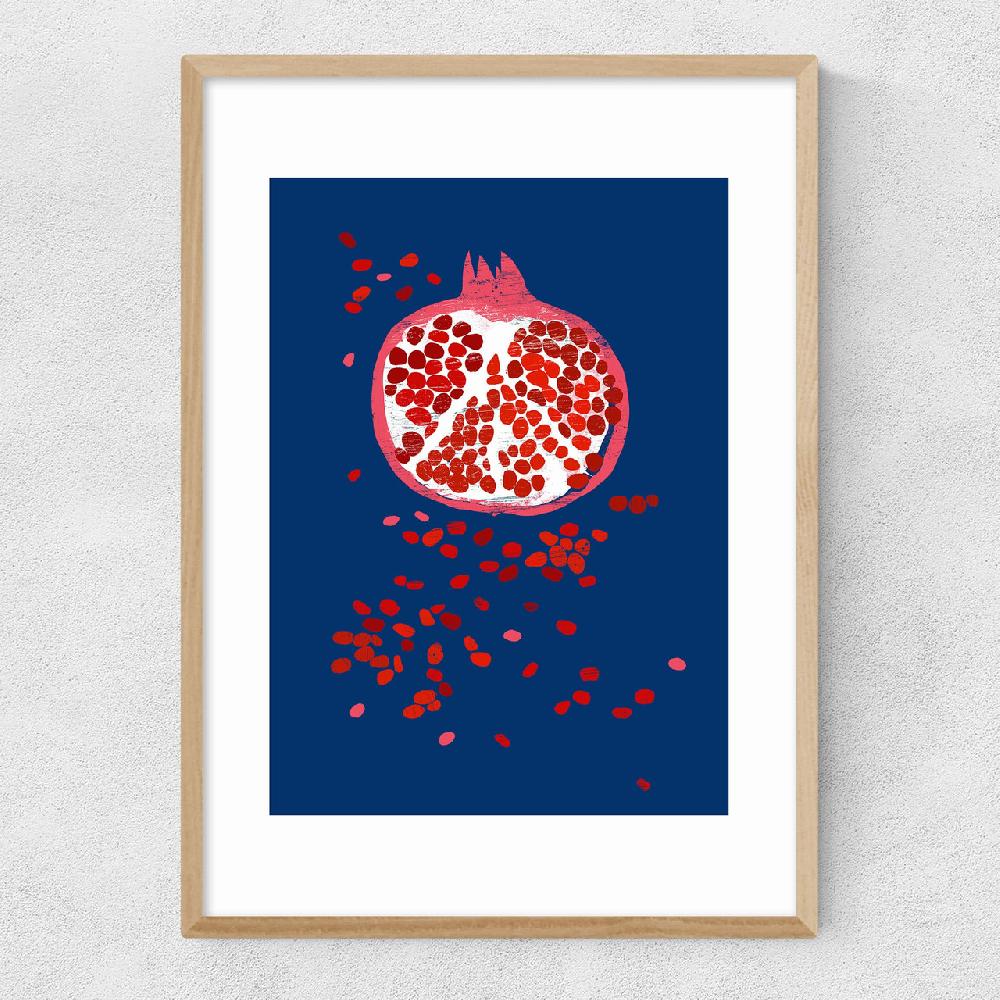 East End Prints Indigo Pomegranate