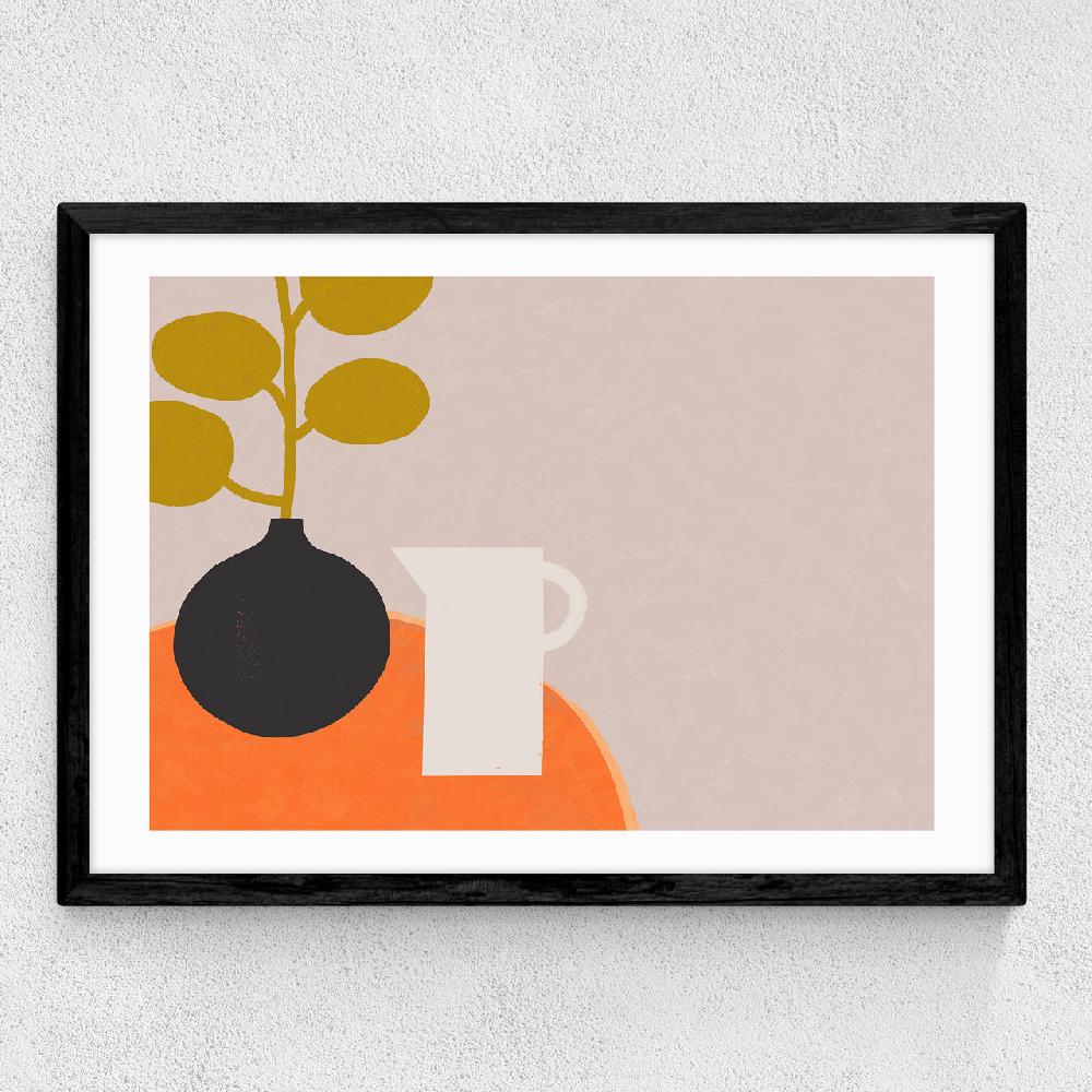 East End Prints Interior With Orange Table