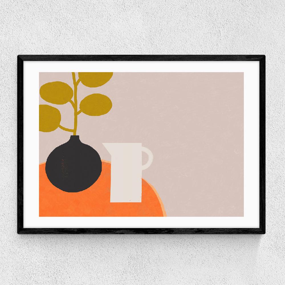 east end prints Interior With Orange Table