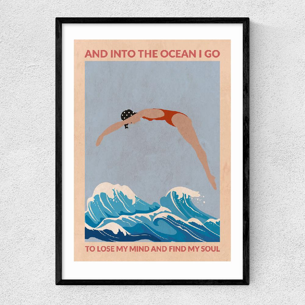 east end prints Into the Ocean I Go