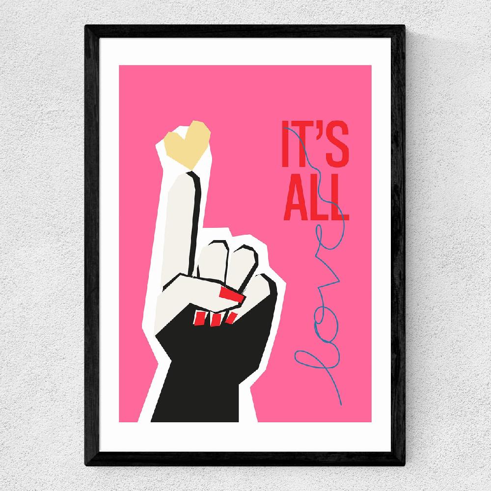 East End Prints It's All Love Pink