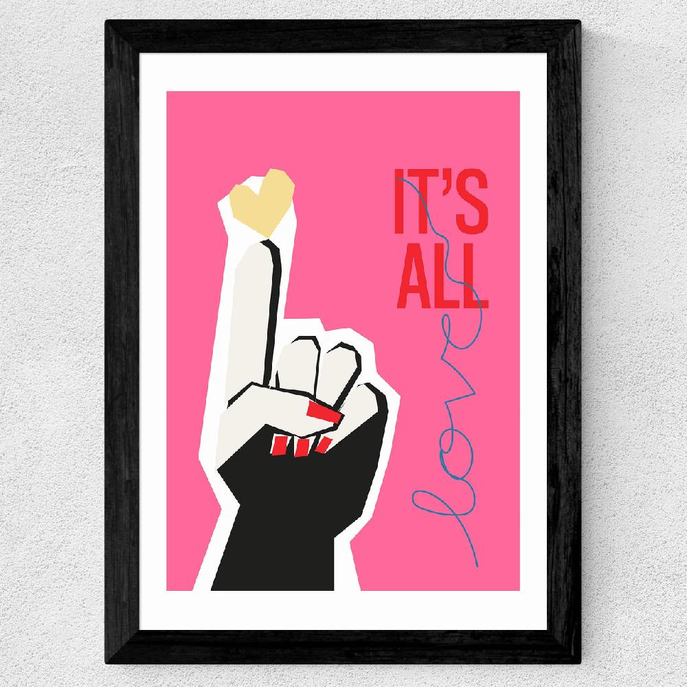 East End Prints It's All Love Pink