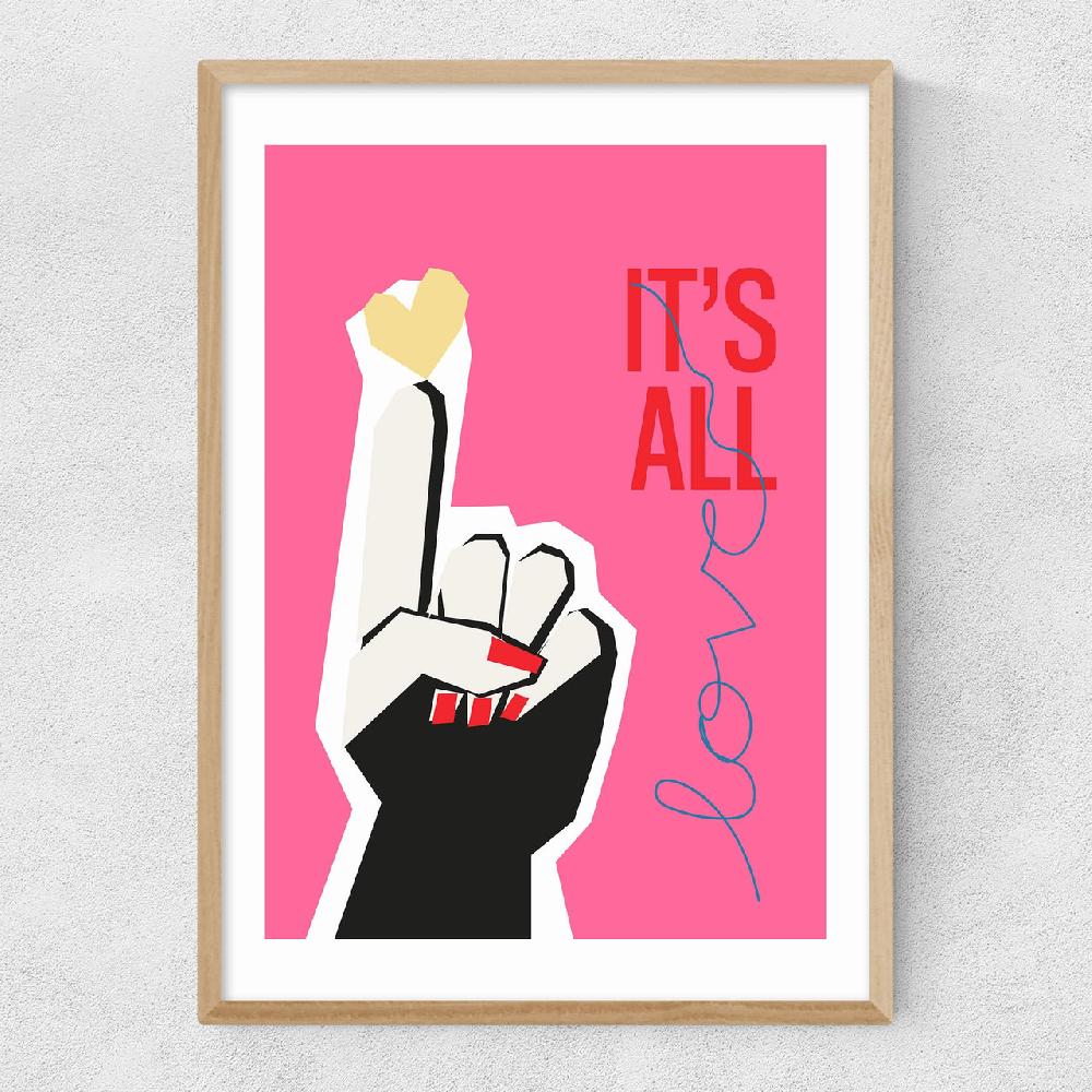 East End Prints It's All Love Pink
