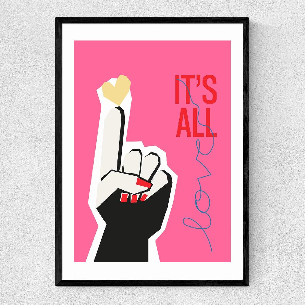 east end prints It's All Love Pink
