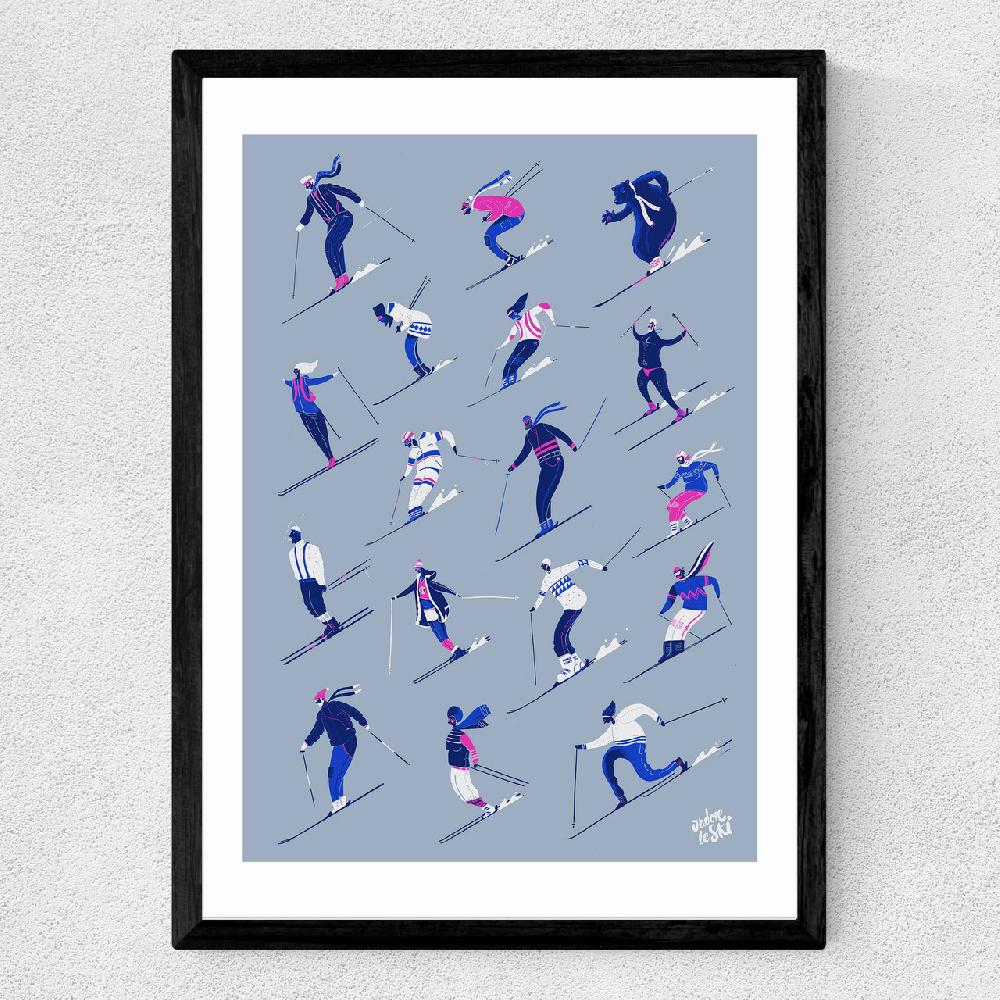 East End Prints J'adore Le Ski