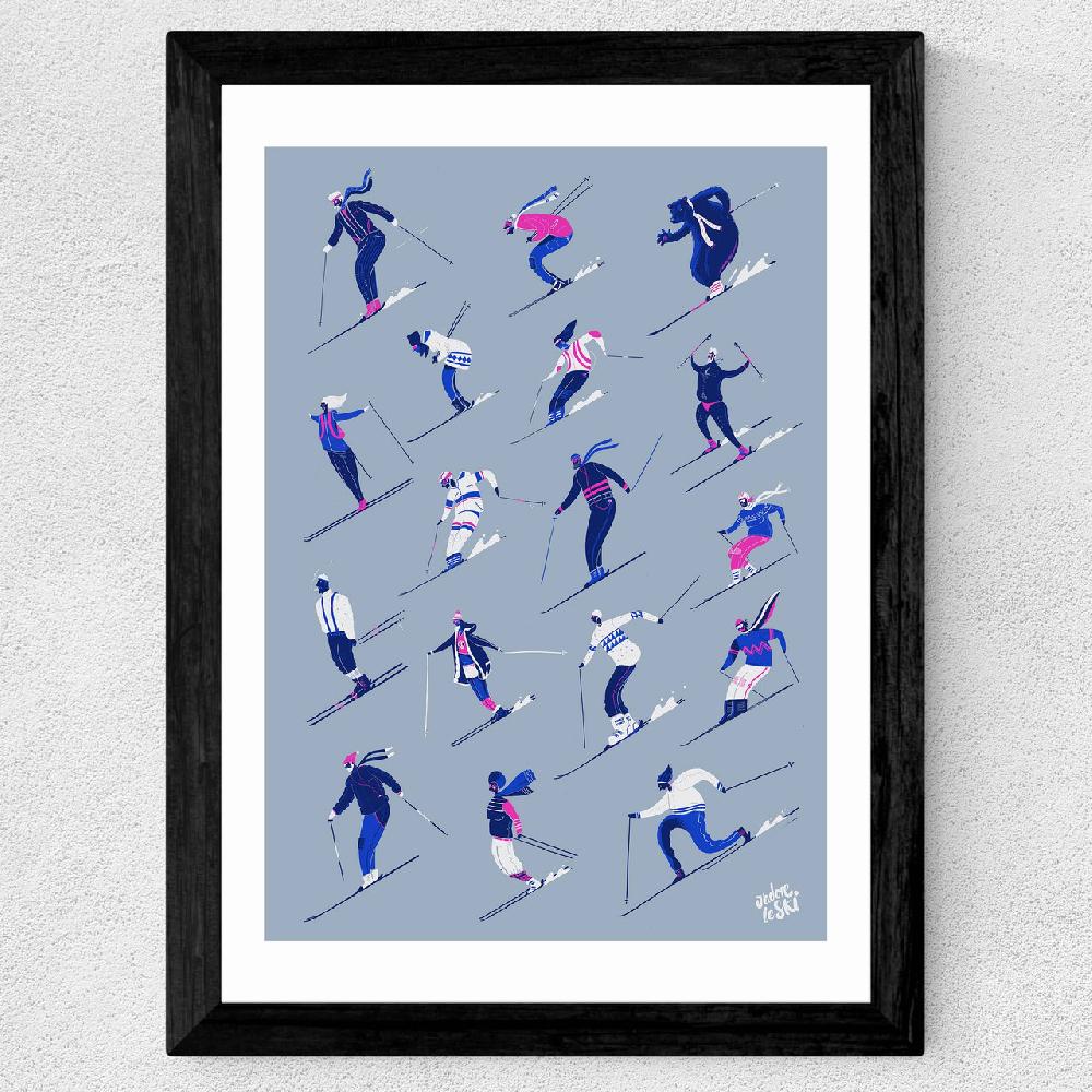 East End Prints J'adore Le Ski