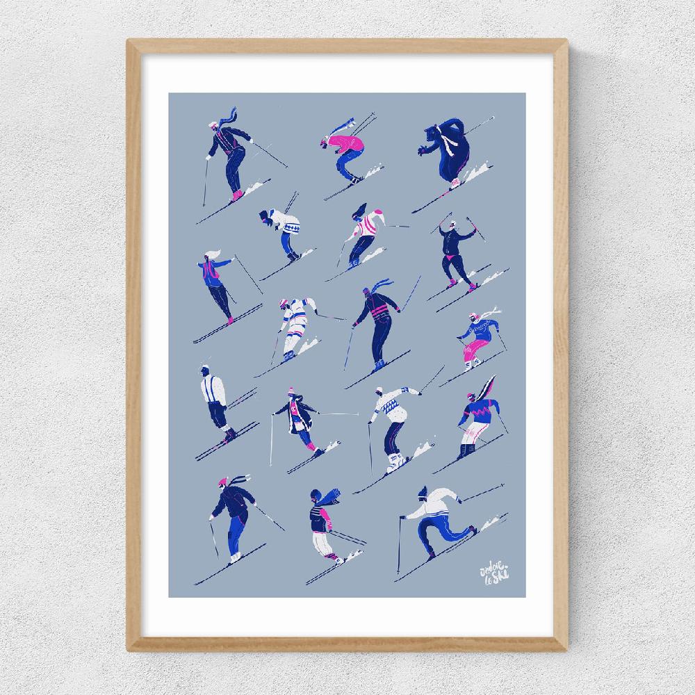 East End Prints J'adore Le Ski