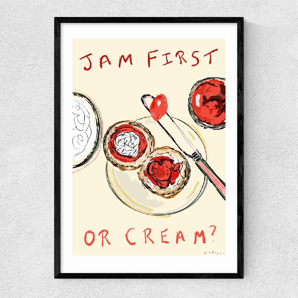 east end prints Jam First or Cream?