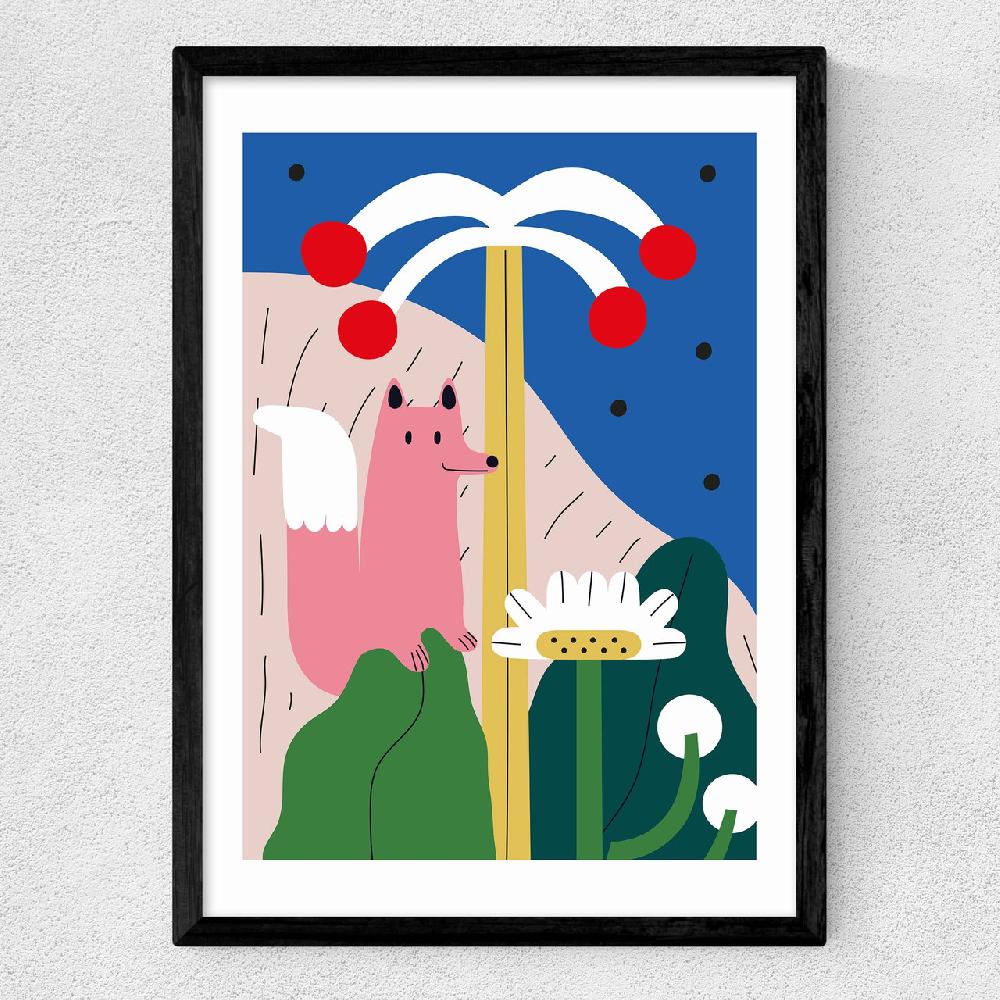 East End Prints Jungle Floral Fox