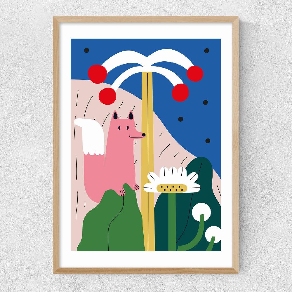 East End Prints Jungle Floral Fox