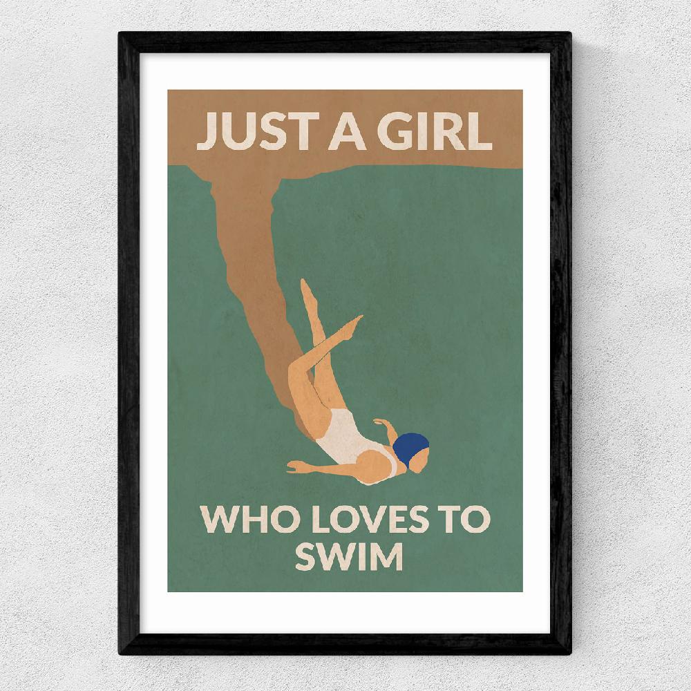 East End Prints Just A Girl Who Loves To Swim