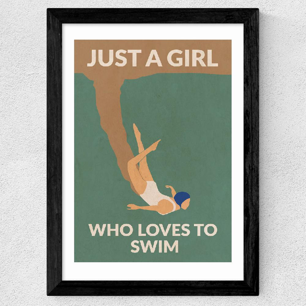 East End Prints Just A Girl Who Loves To Swim