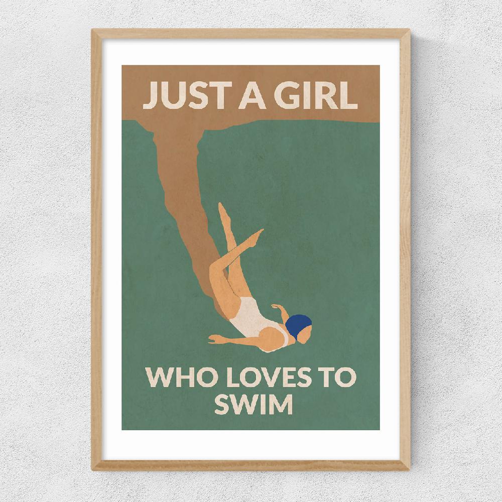 East End Prints Just A Girl Who Loves To Swim