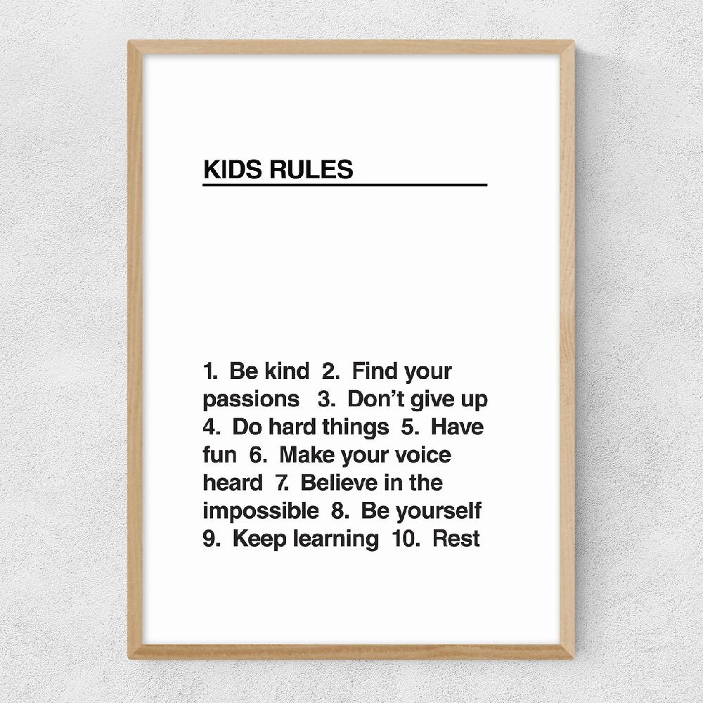East End Prints Kids' Rules