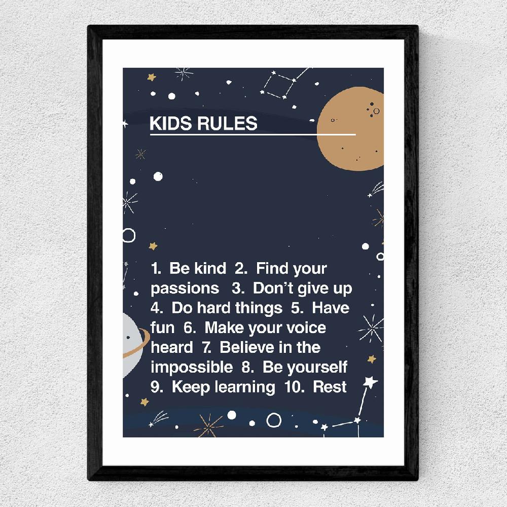 East End Prints Kids' Rules Space Edit