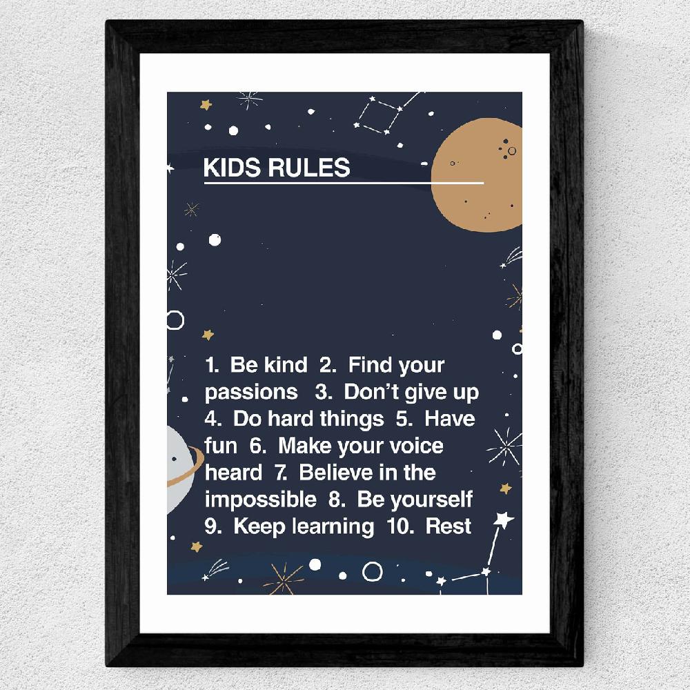East End Prints Kids' Rules Space Edit