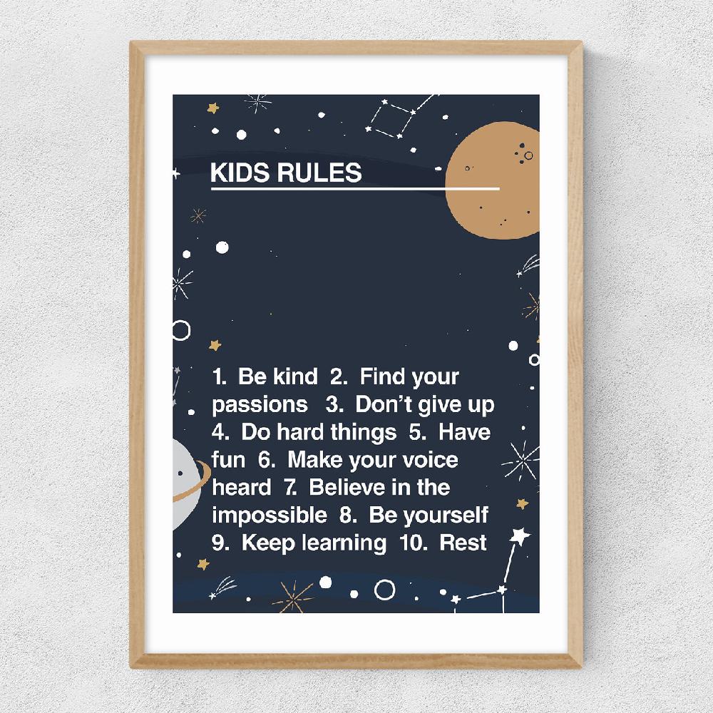 East End Prints Kids' Rules Space Edit