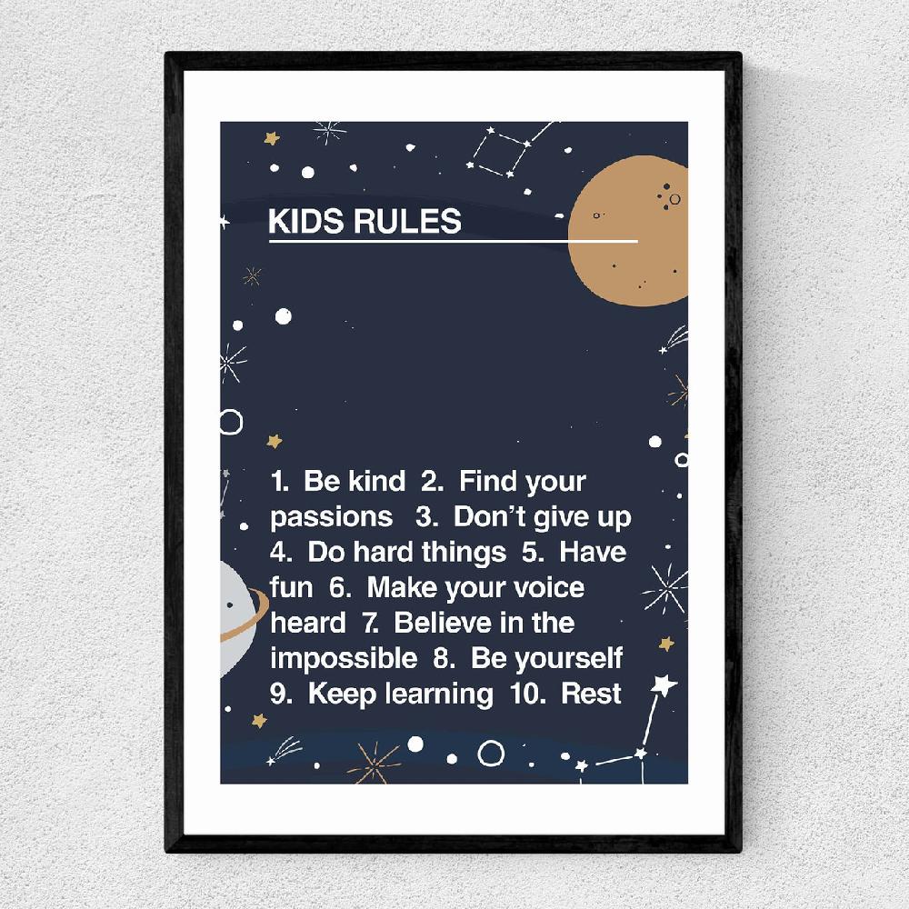east end prints Kids' Rules Space Edit