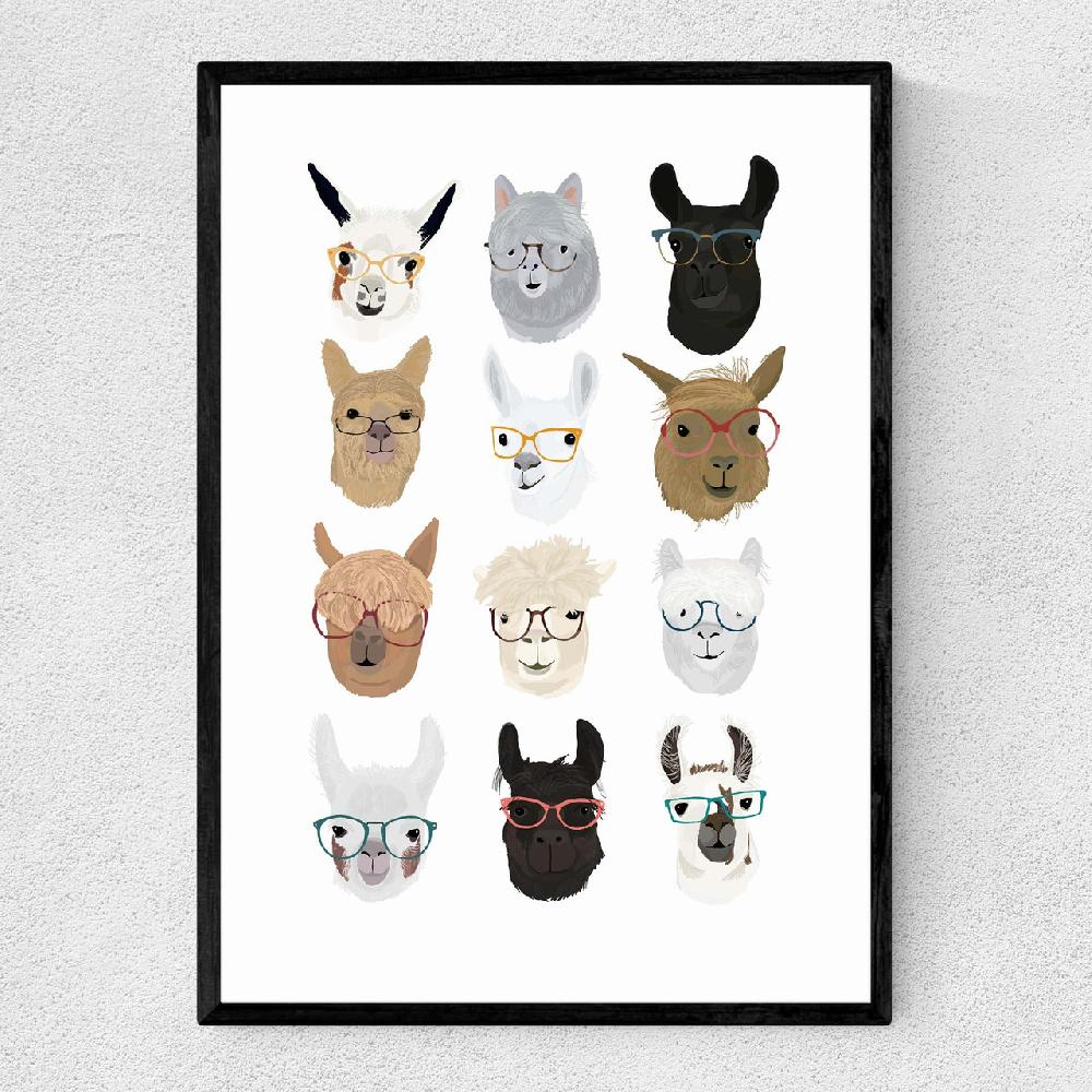 east end prints Lamas in Glasses