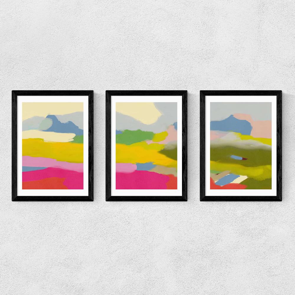 East End Prints Landschaft Bunt Triptych
