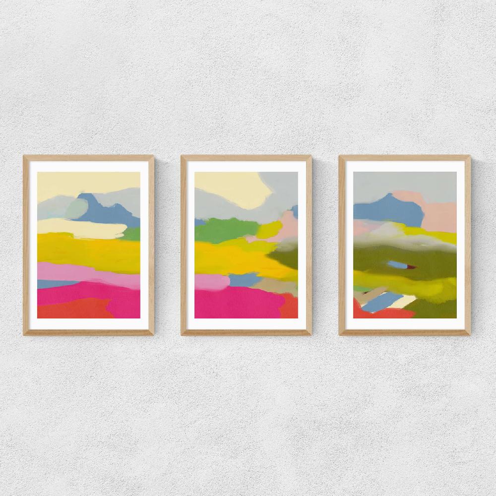 East End Prints Landschaft Bunt Triptych