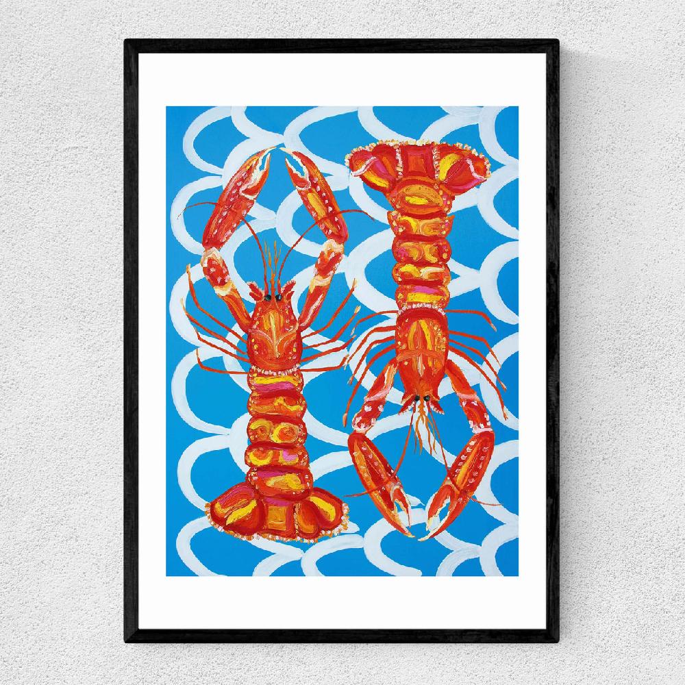 east end prints Langoustines on Blue Wavey