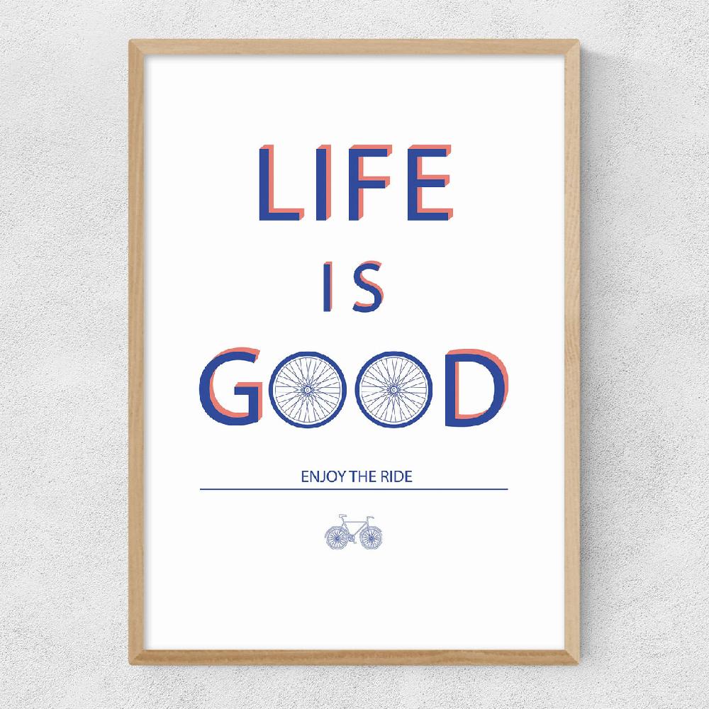 East End Prints Life Is Good Bicycle