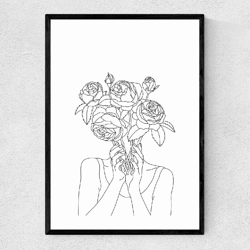 east end prints Line Art Flower Head