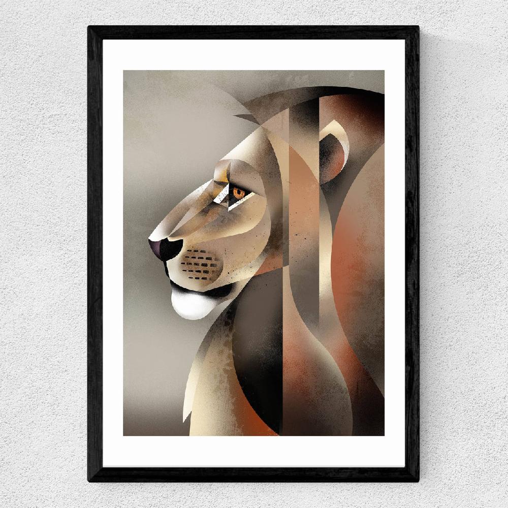 East End Prints Lion In Profile By Dieter Braun