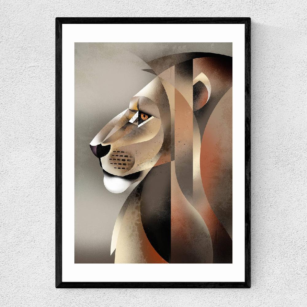 east end prints Lion in Profile by Dieter Braun
