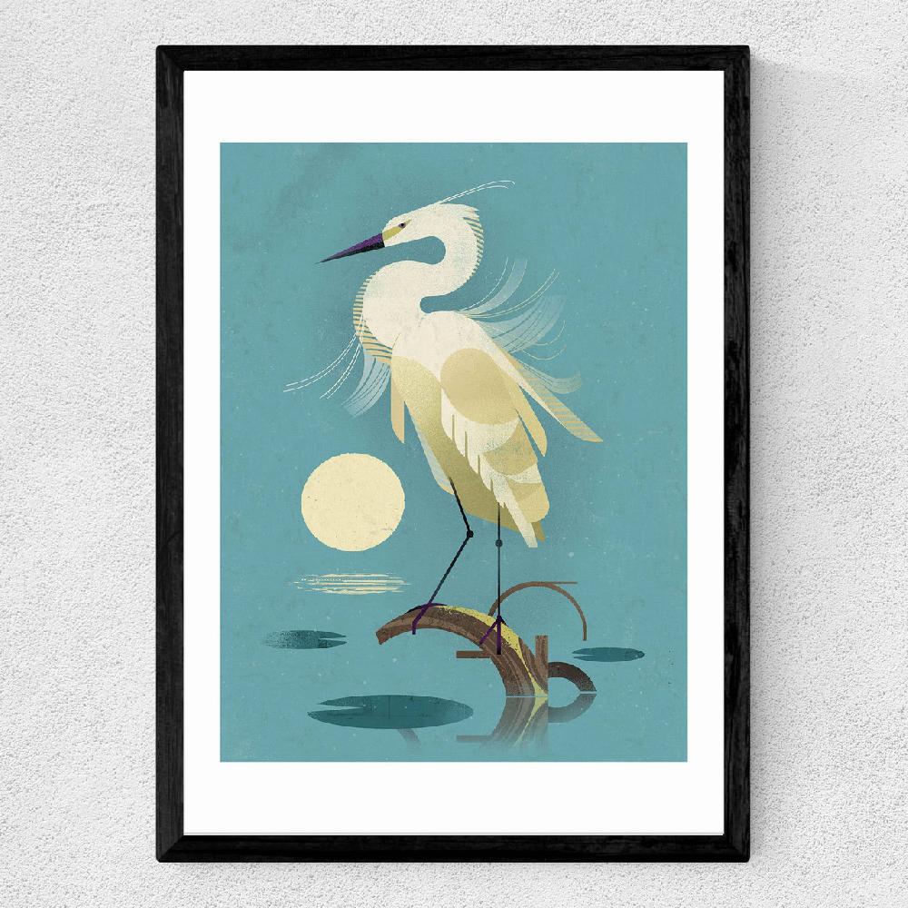 East End Prints Little Egret By Dieter Braun