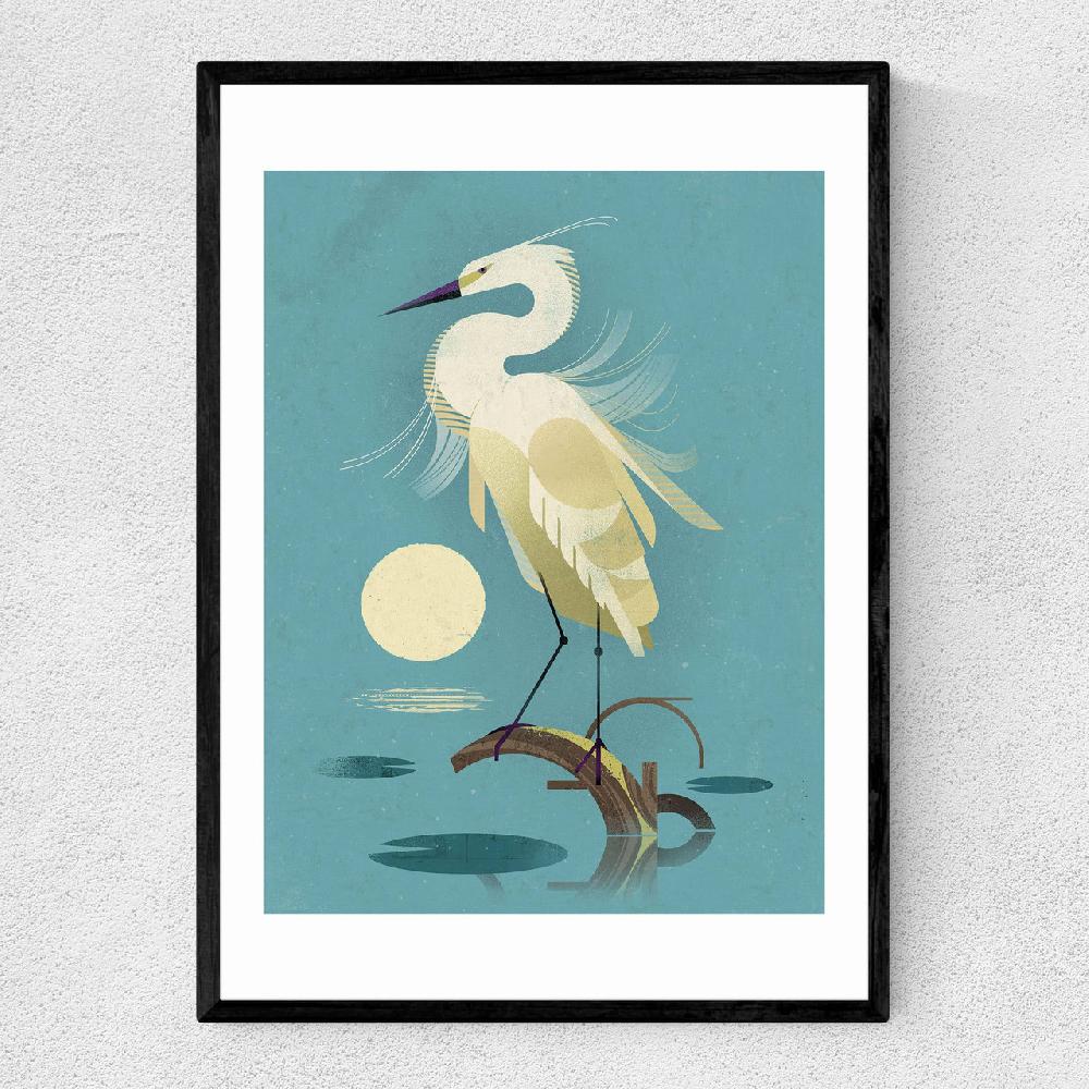 east end prints Little Egret by Dieter Braun