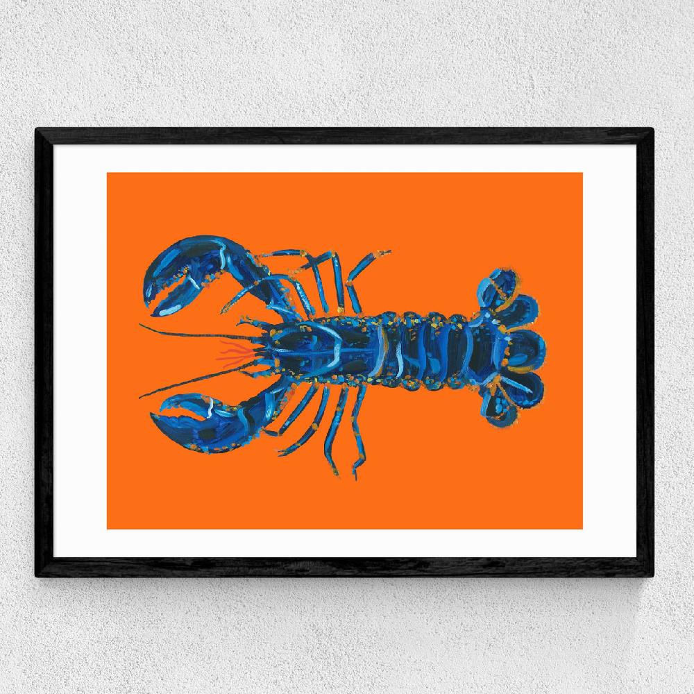East End Prints Lobster On Orange