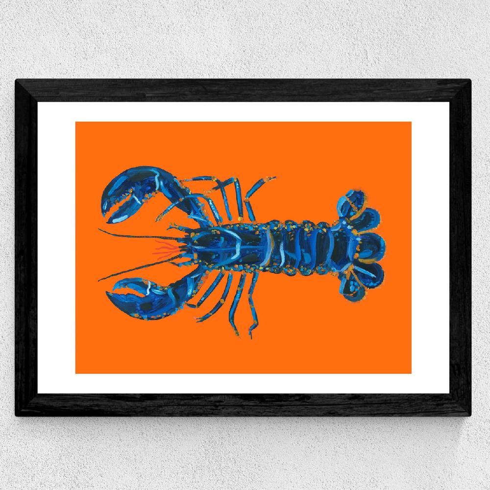 East End Prints Lobster On Orange
